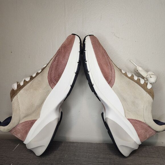 Tory Burch Good Luck Trainer Sneakers Pick Tan Suede Shoes Womens Size 6.5 - Picture 10 of 16